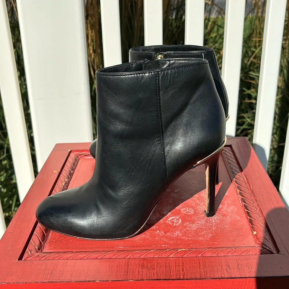 Coach Nila Black Leather Booties , Size 7